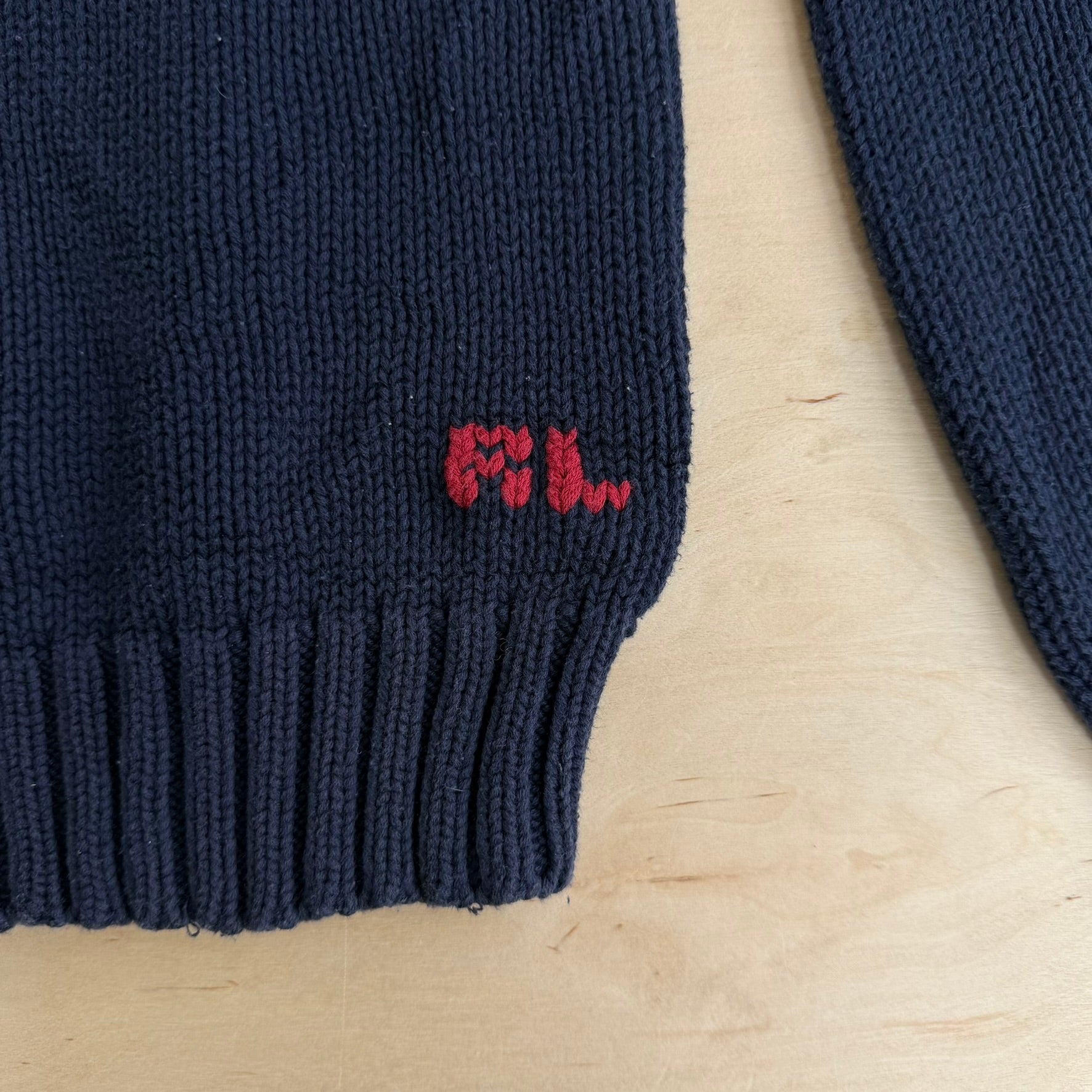 Vintage 90s Polo RL American Flag Made In Japan Knit Sweater - L (fits S/M)