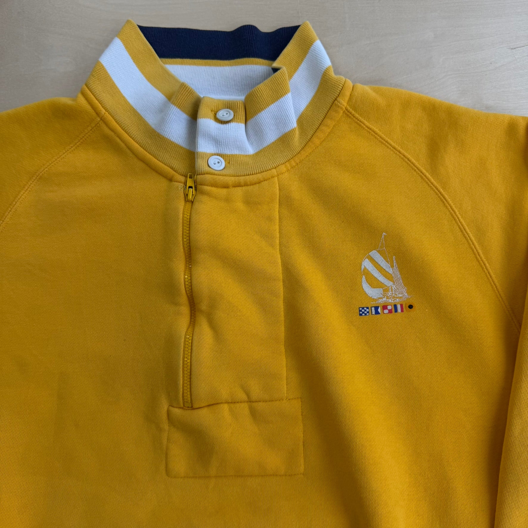 J- Vintage Nautica Competition Logo Quarter Zip Crewneck - XL (fits L)