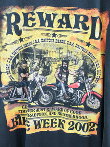 Z- Vintage 2002 Daytona Beach Bike Week REWARD Red Anvil Tag Tee