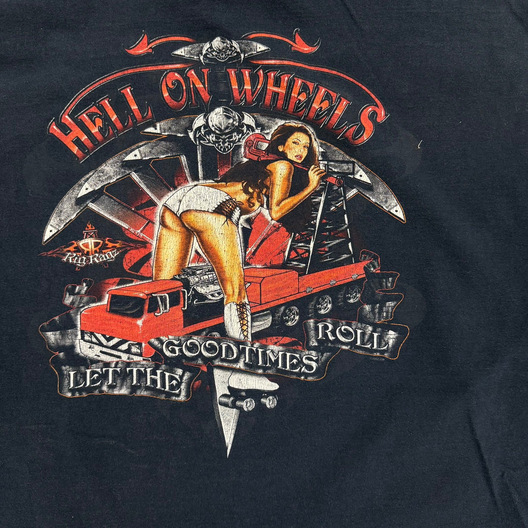 J- Vintage '08 Rigragz Hell On Wheels Graphic Long Sleeve Tee - 2XL