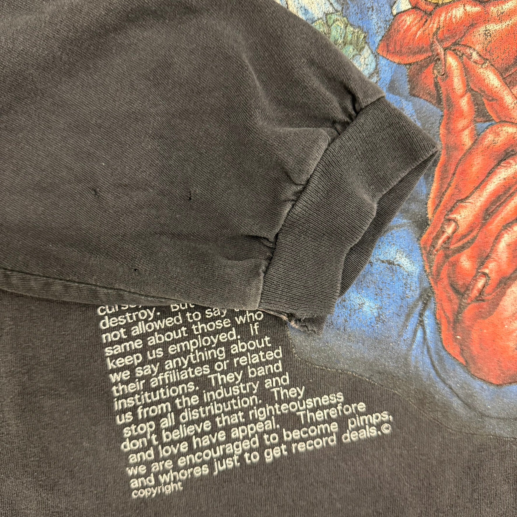 J- Vintage 90s Dalinkwent Hiphopcracy Graphic Long Sleeve Tee - XL