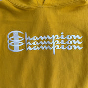 J- Vintage Champion Reverse Weave Embroidered Text Hoodie - XL