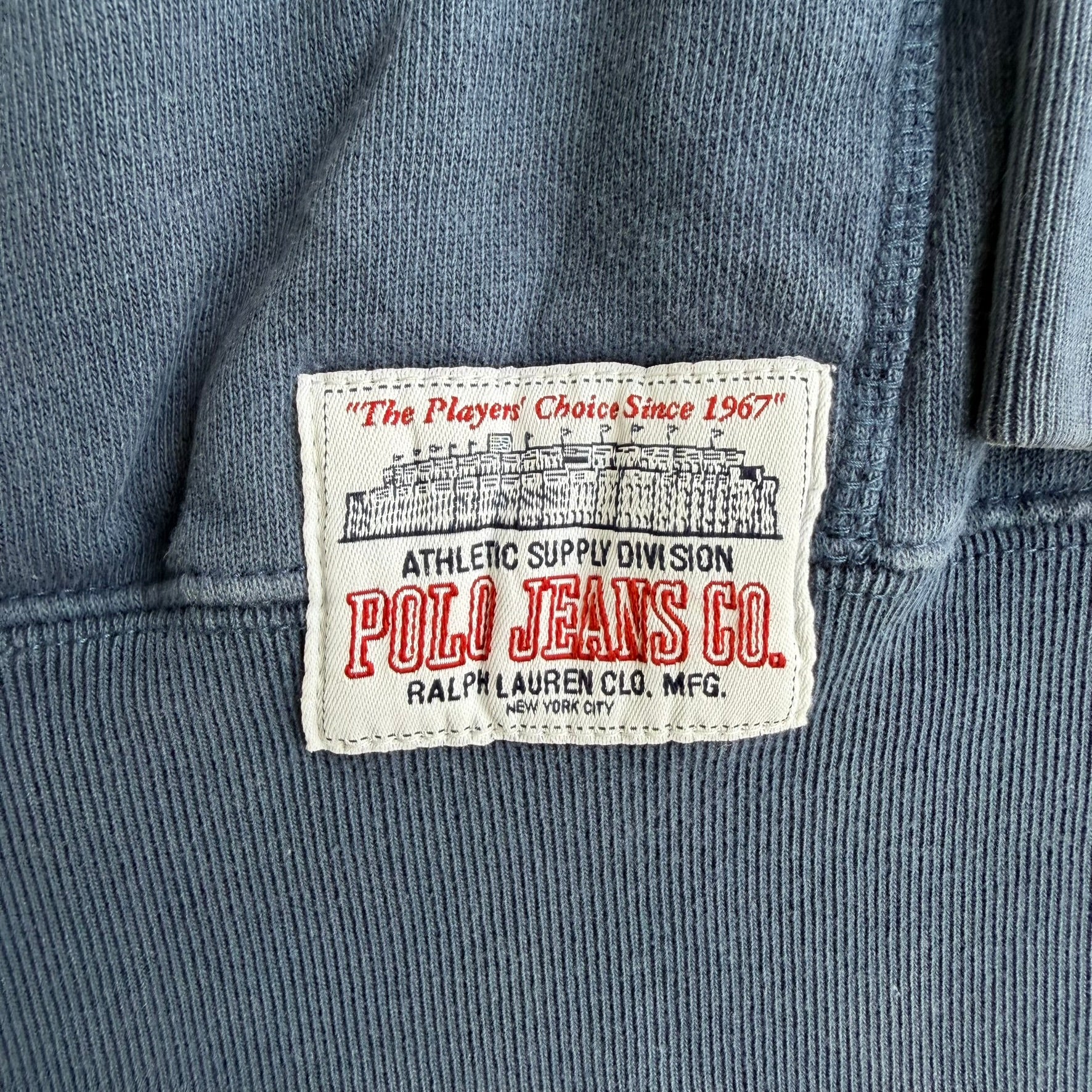 J- Vintage Polo Jeans Ralph Lauren Embroidered Logo Zip Up Hoodie - L