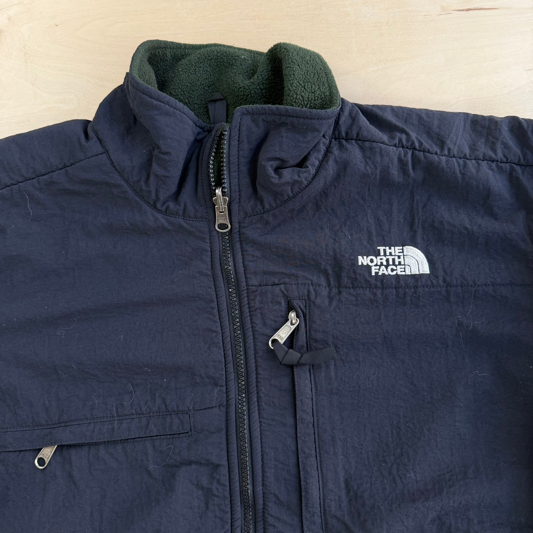 Vintage 90s The North Face Denali Made In USA Forest Green Polar Fleece Jacket - L