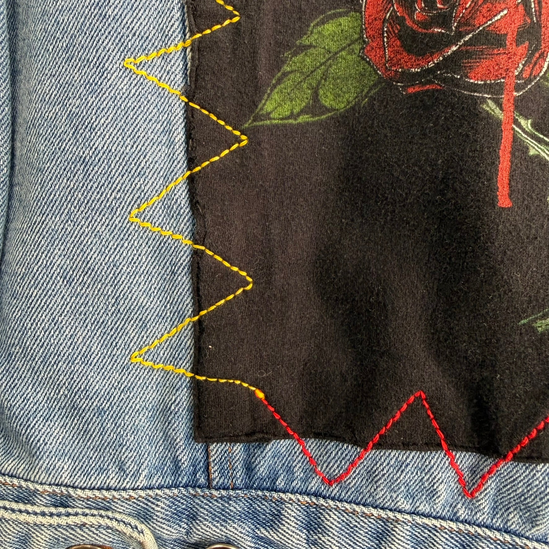 HOM Guns & Roses Logos Reworked Denim Jacket - M