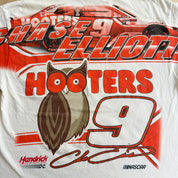J- Vintage Nascar Hooters Chase Elliot Picture & Car Jumbo Print Tee - XL