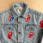 HOM The Rolling Stones Embroidered Tongue Logo Reworked Denim Jacket - M
