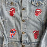 HOM The Rolling Stones Embroidered Tongue Logo Reworked Denim Jacket - M