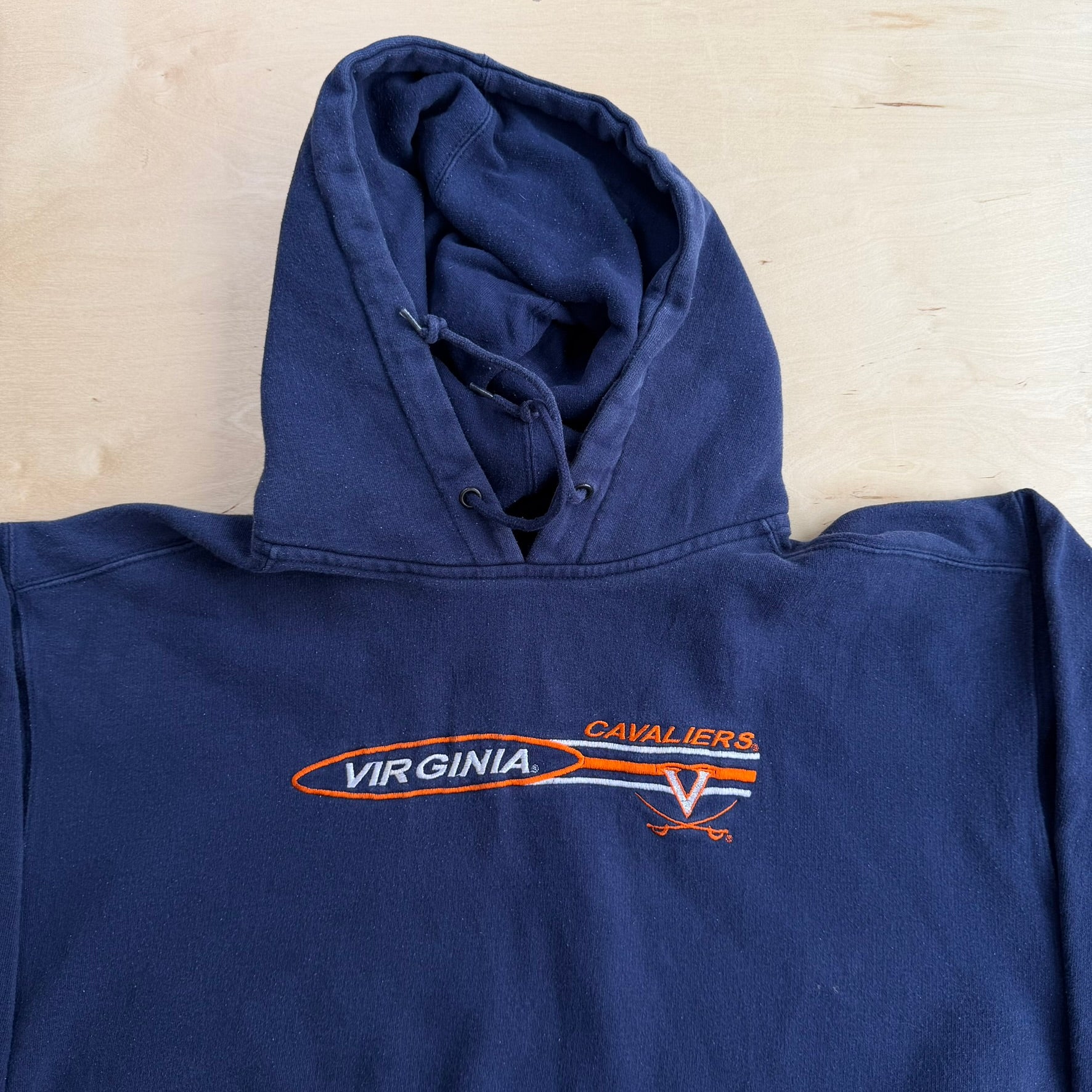 J- Vintage University Of Virginia Cavaliers Embroidered Logo Graphic Pro Player Hoodie - XL