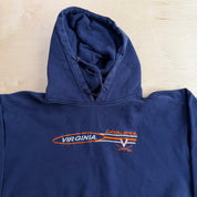 J- Vintage University Of Virginia Cavaliers Embroidered Logo Graphic Pro Player Hoodie - XL