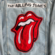 HOM The Rolling Stones Embroidered Tongue Logo Reworked Denim Jacket - M