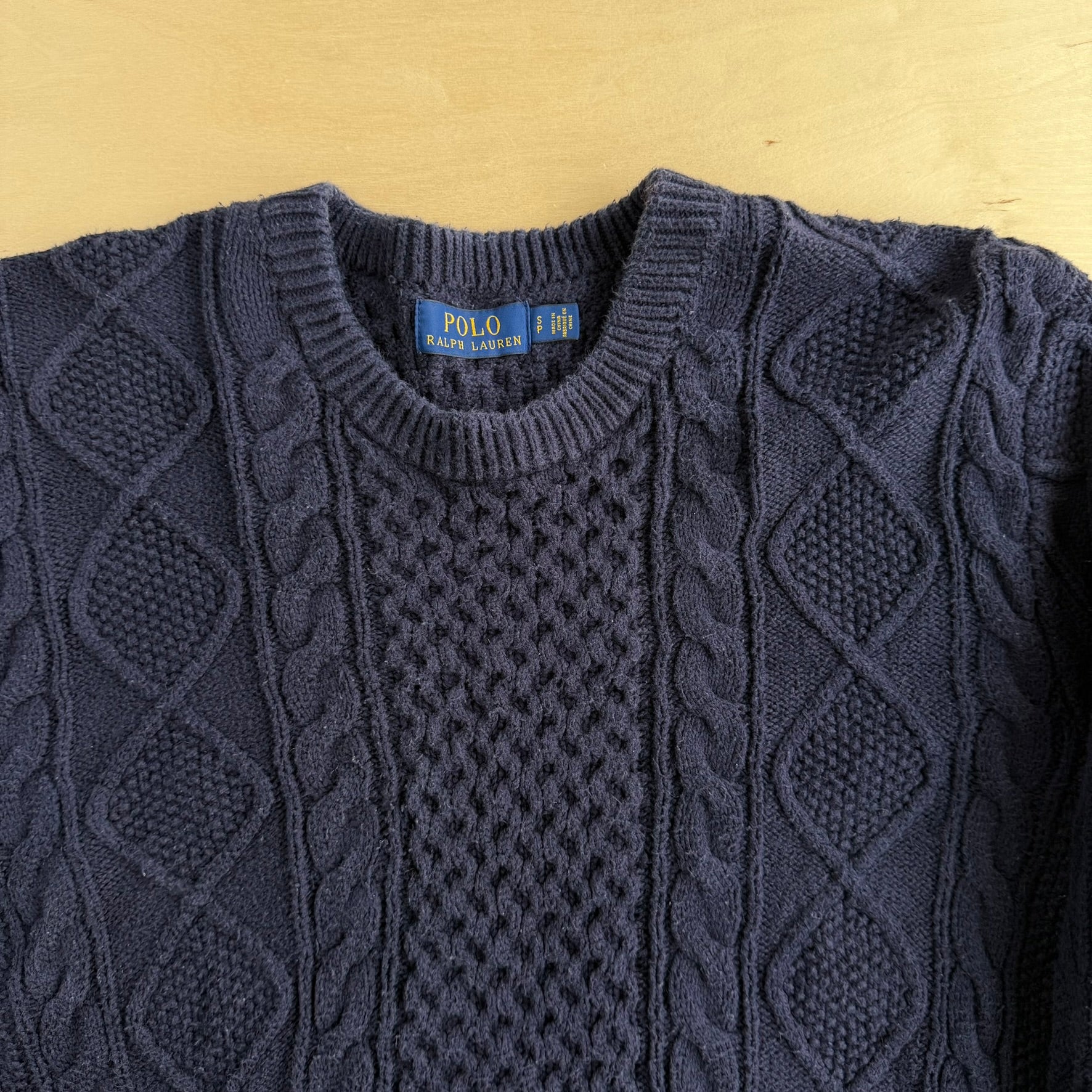 Polo Ralph Lauren Navy Cable Knit Sweater - S