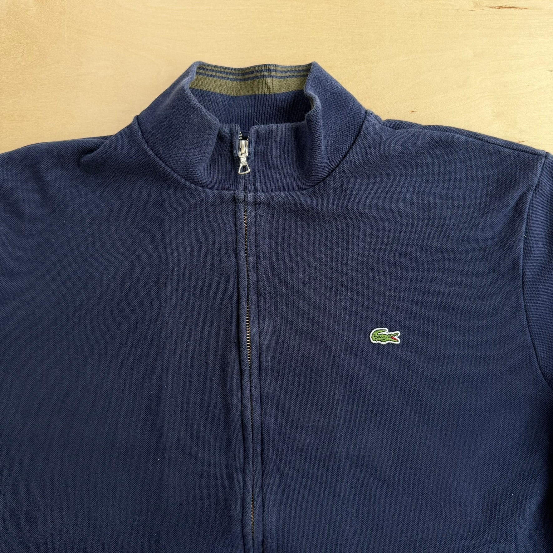 J- Vintage Lacoste Embroidered Logo Zip Up Track Jacket - 2XL
