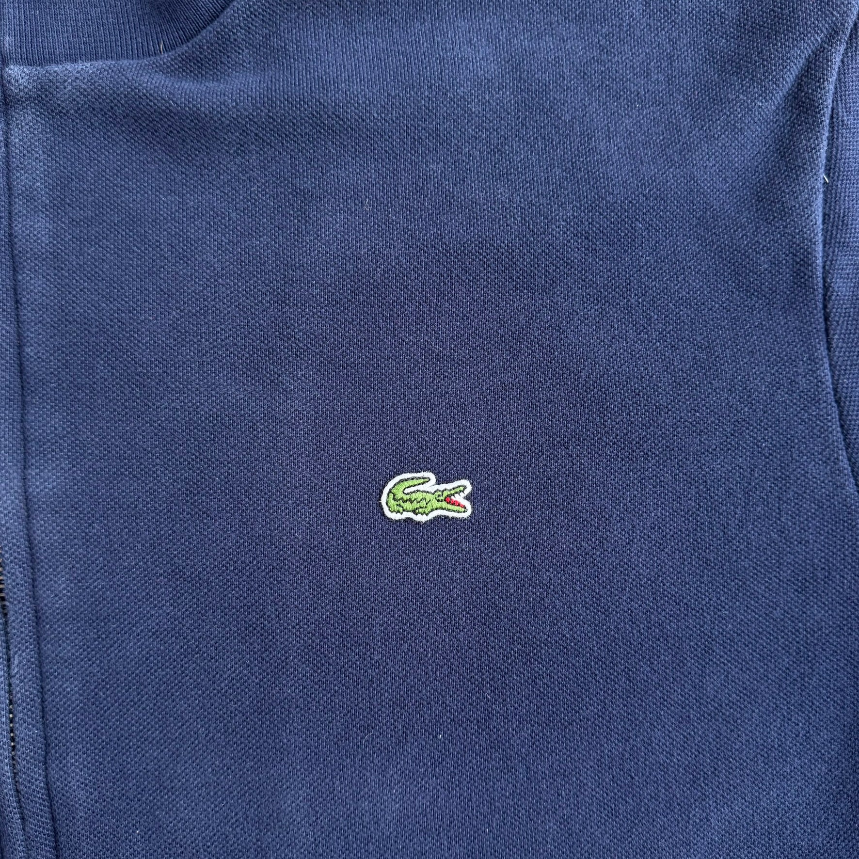 J- Vintage Lacoste Embroidered Logo Zip Up Track Jacket - 2XL