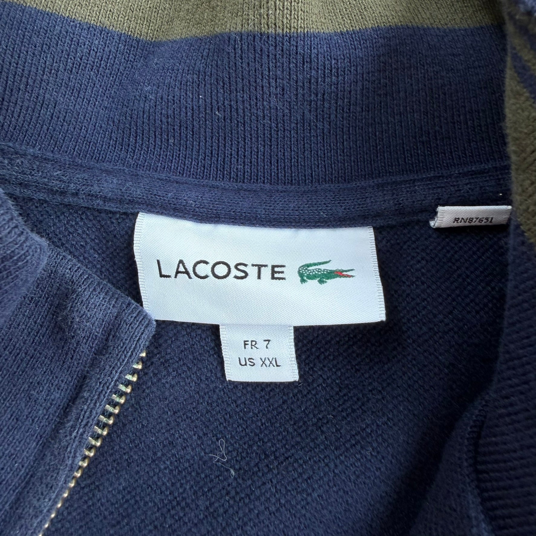 J- Vintage Lacoste Embroidered Logo Zip Up Track Jacket - 2XL