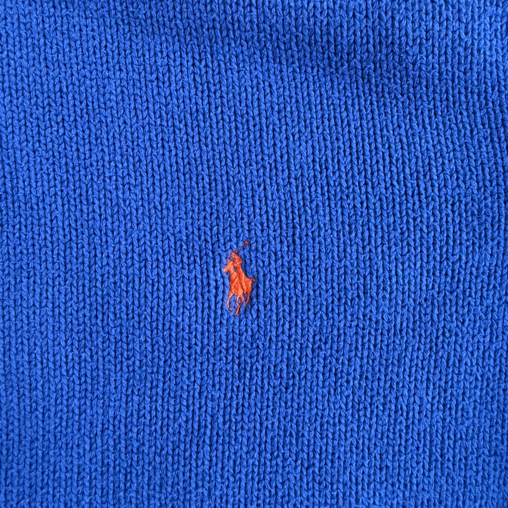 Vintage 90s Polo RL Embroidered Logo Blue Knit Sweater - XL