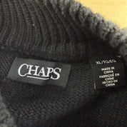 Chaps RL Bears Black Henley Knit Sweater - XL