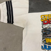 J- Vintage '84 Street Rod Drags Car Graphic Ringer Tee - L