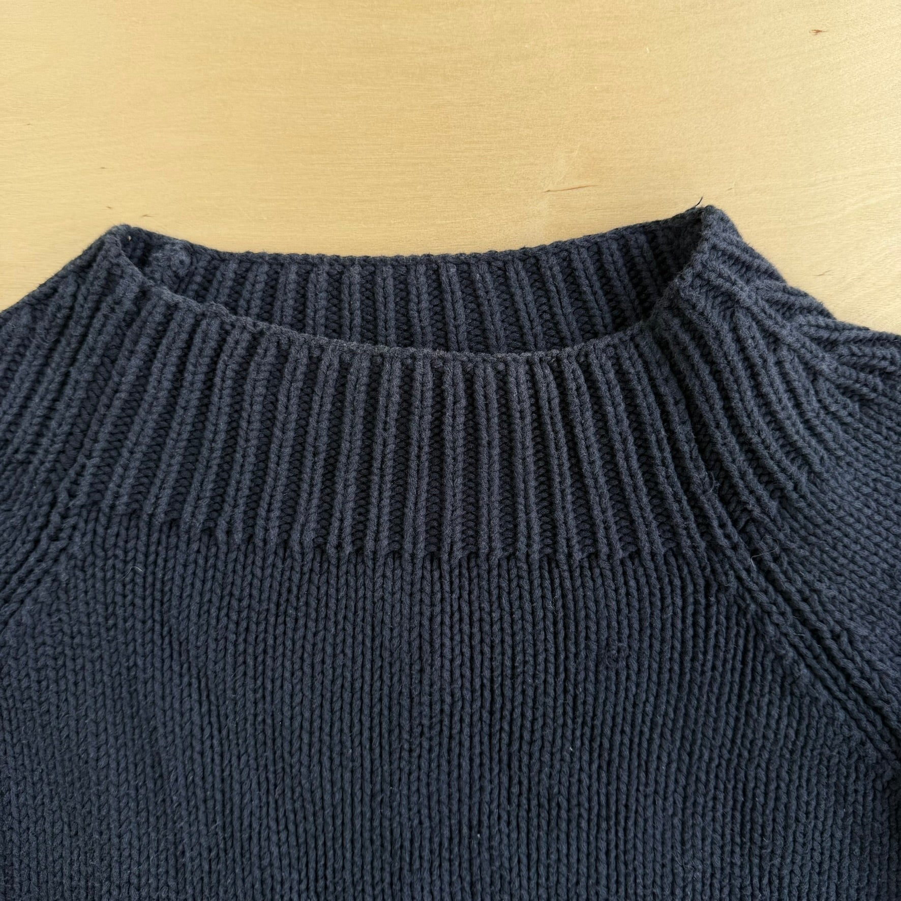 Vintage Women's Lauren By RL Navy Mock Raglan Sleeve Knit Sweater - Women's L