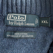 Vintage 90s Polo RL Embroidered Logo Quarter Zip Knit Sweater - 2XL