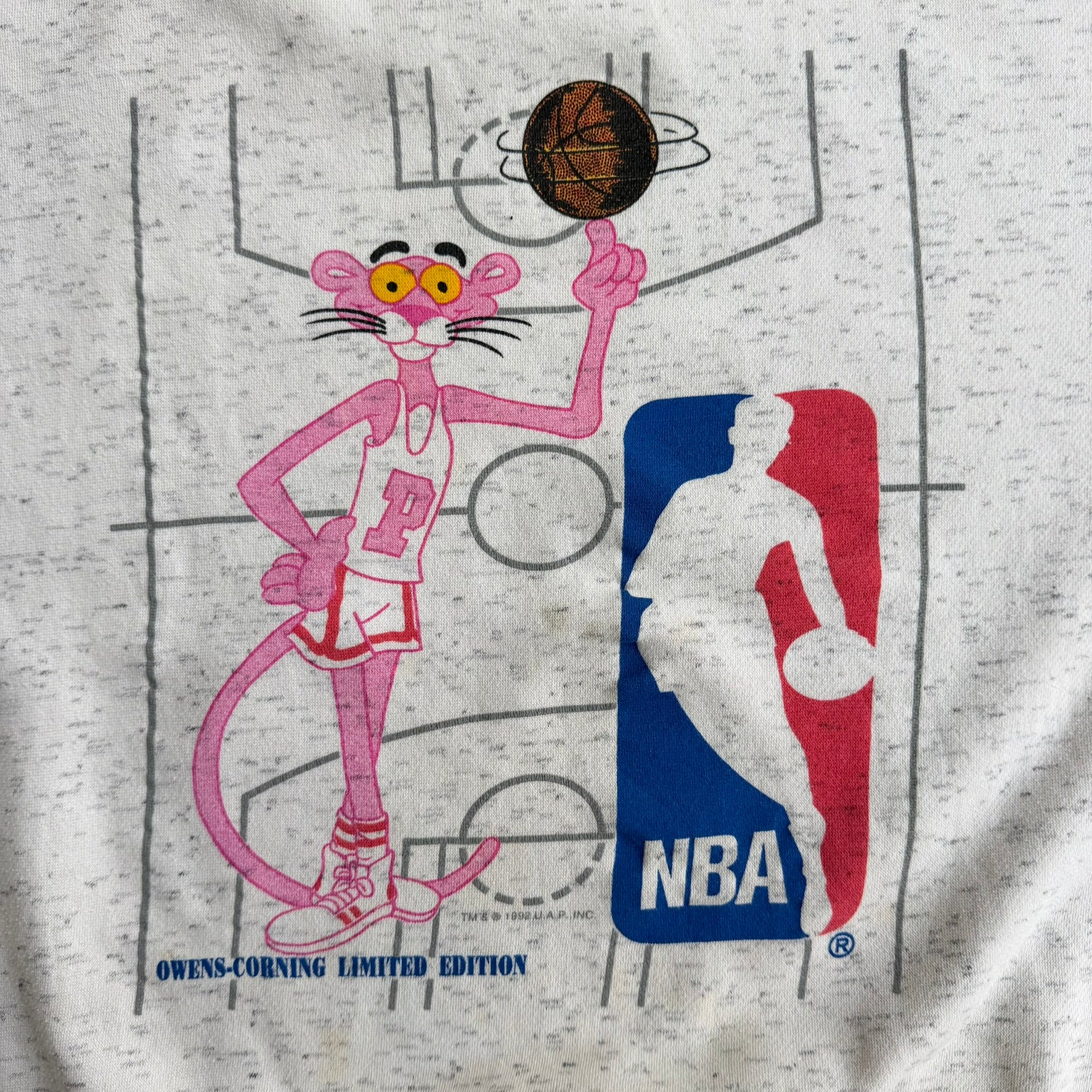 J- Vintage '92 NBA & Pink Panther Limited Edition Graphic Crewneck - L