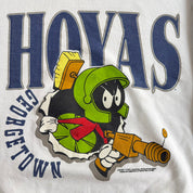 J- Vintage '93 Georgetown Hoyas Marvin The Martian Looney Tunes Graphic Made In USA Crewneck - L