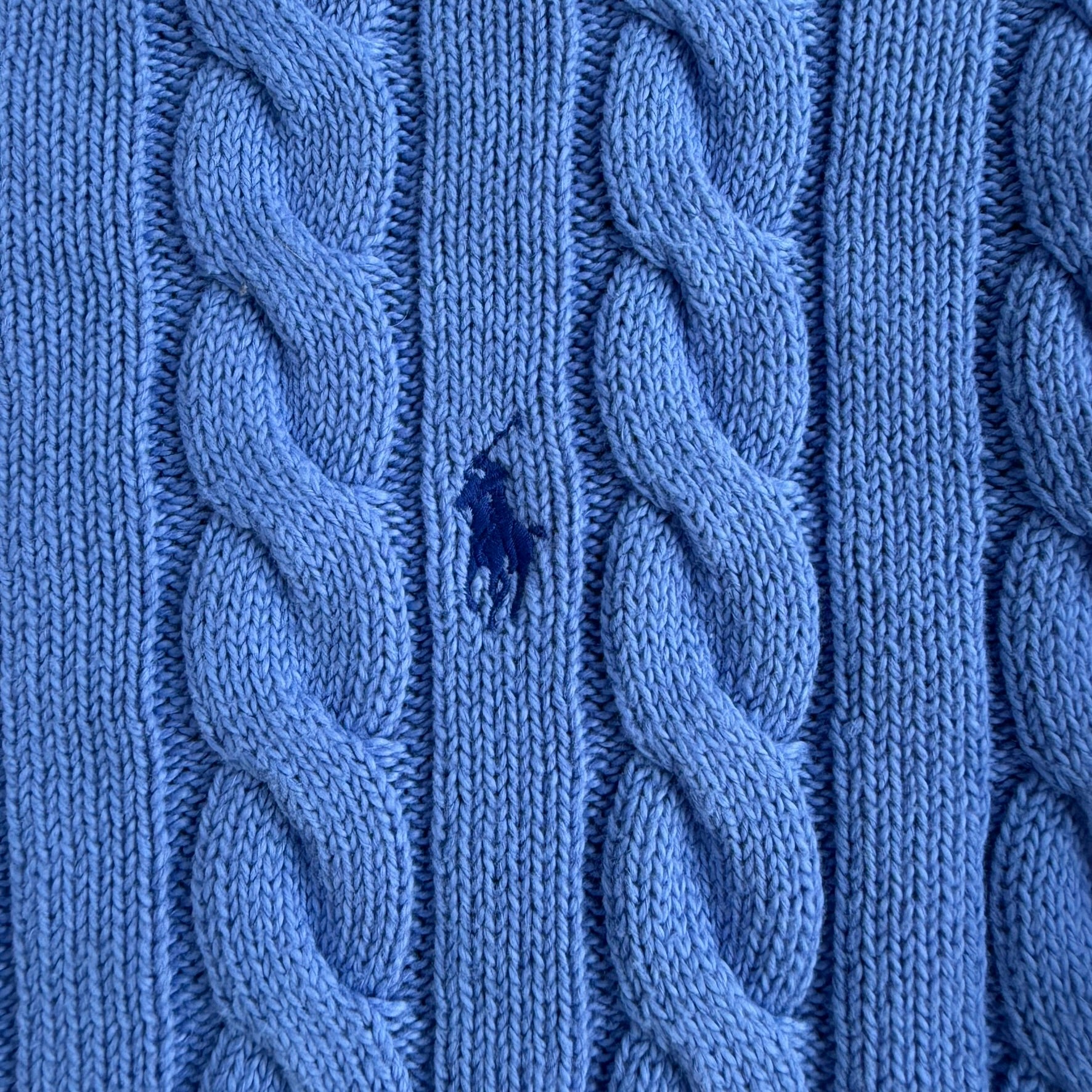 Women's Polo RL Embroidered Logo Baby Blue Knit Sweater - Women's S