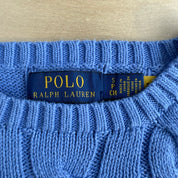 Women's Polo RL Embroidered Logo Baby Blue Knit Sweater - Women's S