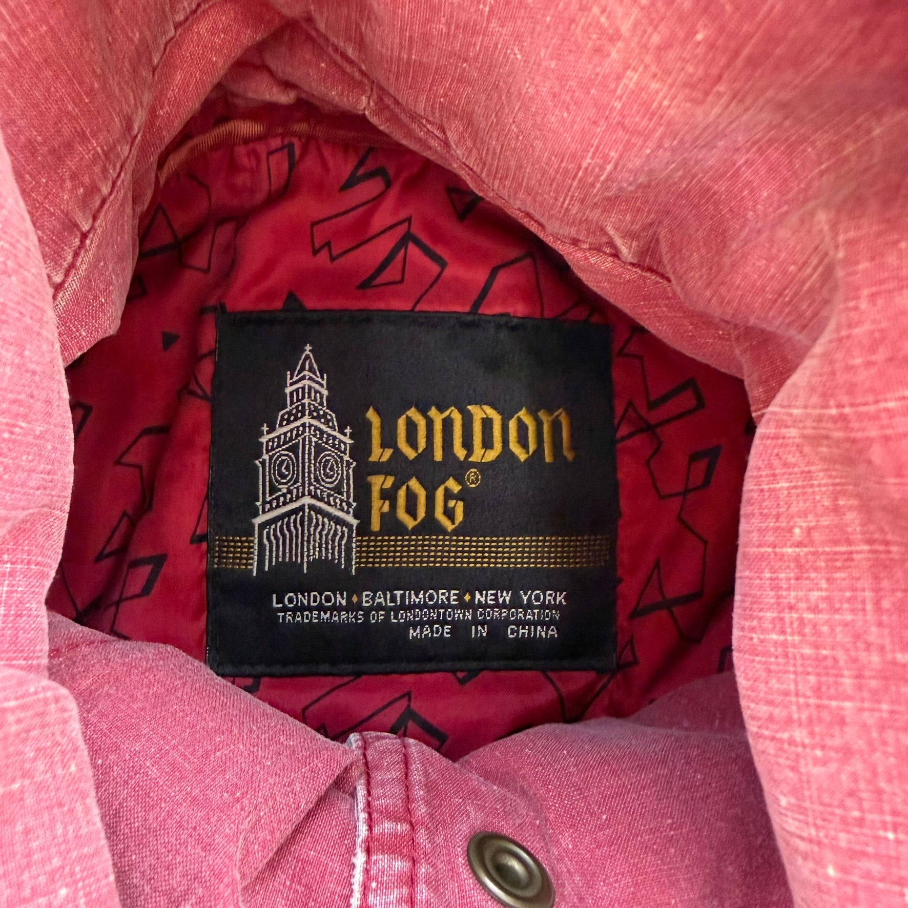 J- Vintage London Fog Zip Up Bomber Style Lightweight Jacket - 6 reg (L)