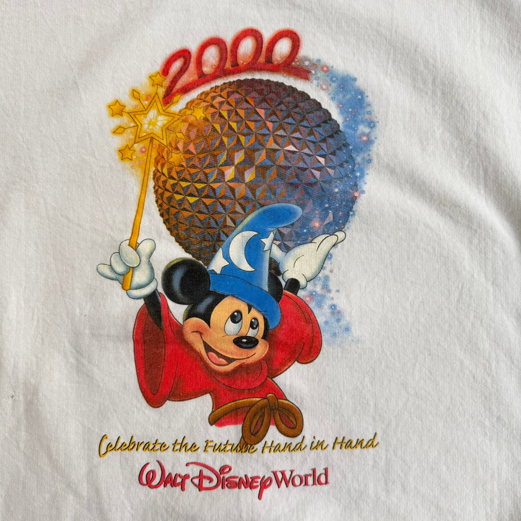 J- Vintage '00 Walt Disney World Mickey New Millennium Celebration Made In USA Crewneck- XL