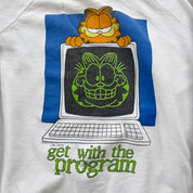 J- Vintage Garfield Get With The Program Graphic Crewneck - L