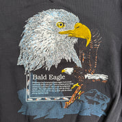 J- Vintage Bald Eagle Graphic & Text Made In USA Crewneck - M