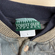 J- Vintage Forest Glen Apparel Deers All Over Print Made In USA Henley Crewneck - L