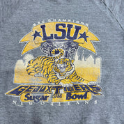 J- Vintage LSU SEC Champs Geaux Tigers Sugar Bowl Graphic Made In USA Crewneck - L