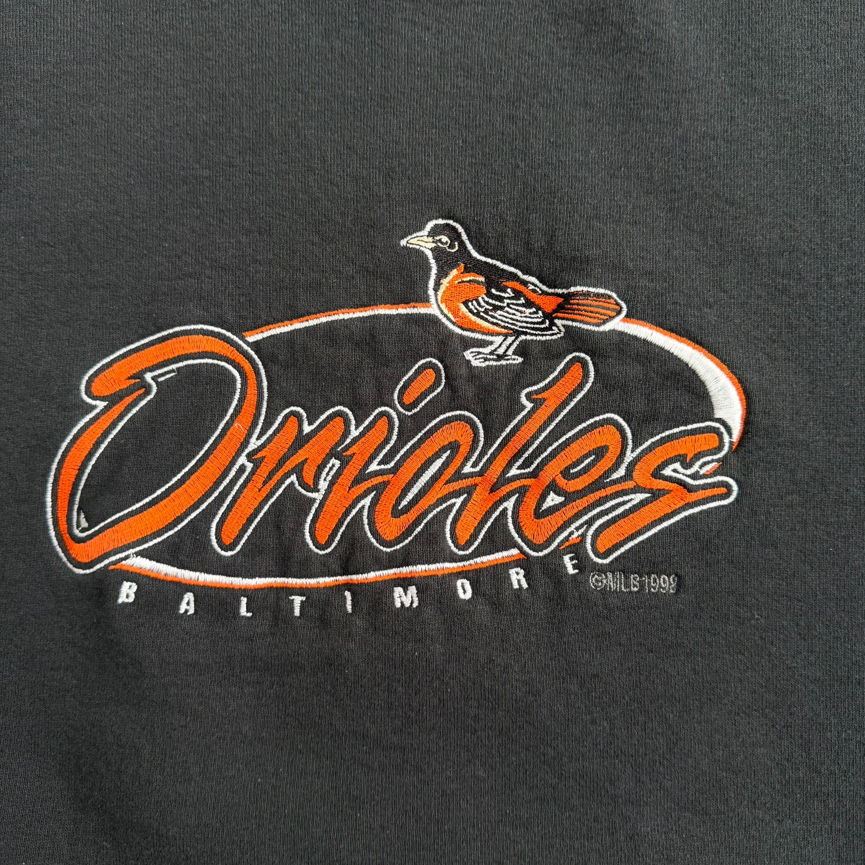 J- Vintage '98 Baltimore Orioles MLB Pro Player Embroidered Logo Made In USA Crewneck - XL