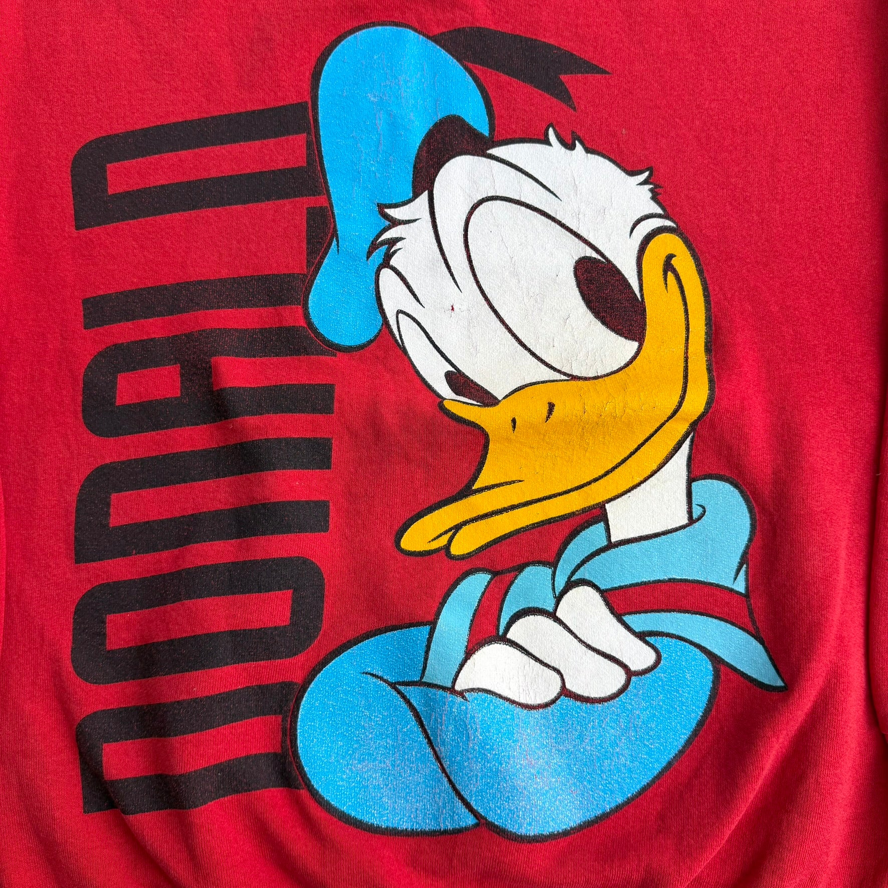 J- Vintage Disney Donald Duck Graphic & Text Crewneck - M
