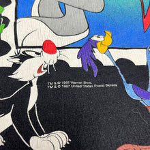 Load image into Gallery viewer, F- Vintage &#39;97 Looney Tunes Stamp Collection Bugs Bunny What&#39;s Up Doc Tee
