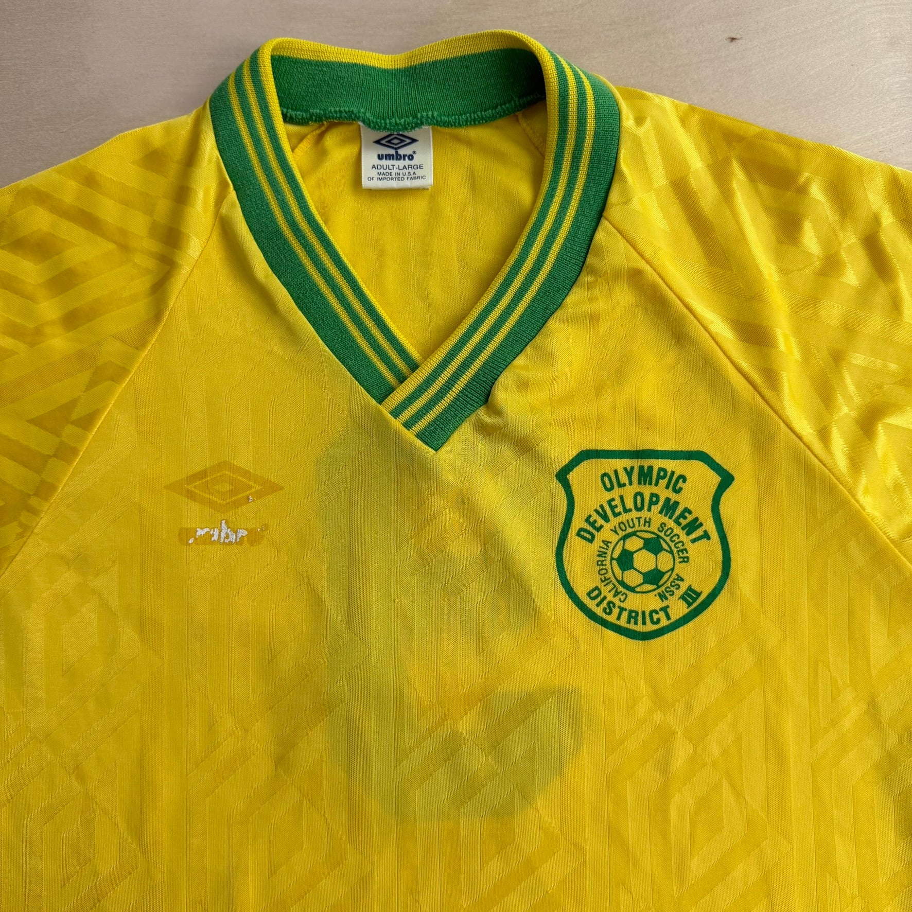 J- Vintage Umbro California Youth Olympic Soccer Development Made In USA Soccer Jersey - L