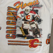 J- Vintage '91 Calgary Flames NHL Jumbo Print Single Stitch Tee - One Size (XL)