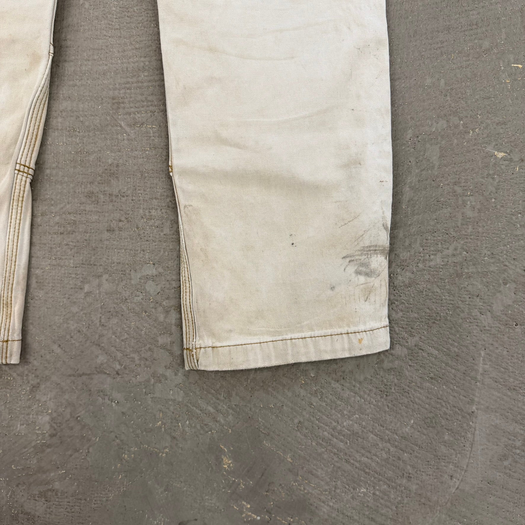 Vintage Carhartt Canvas Beige/Khaki Double Knee Workwear Pants - 32x28