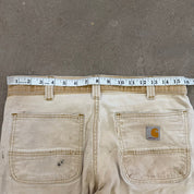 Vintage Carhartt Canvas Beige/Khaki Double Knee Workwear Pants - 32x28