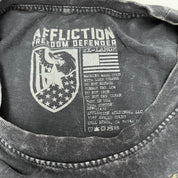 F- Vintage Affliction Freedom Defender Graphic Stone Wash Tee