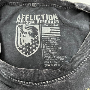 F- Vintage Affliction Freedom Defender Graphic Stone Wash Tee