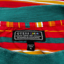 Load image into Gallery viewer, F- 2018 Guess J Balvin Vibras Tour Striped Orange Green Tee
