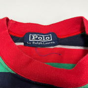 F- Vintage Polo Ralph Lauren Striped Red Green Tee