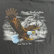 J- Vintage 90s Mount Washington Eagle & Motorcycle Live Free Or Die Graphic Single Stitch Tee - L