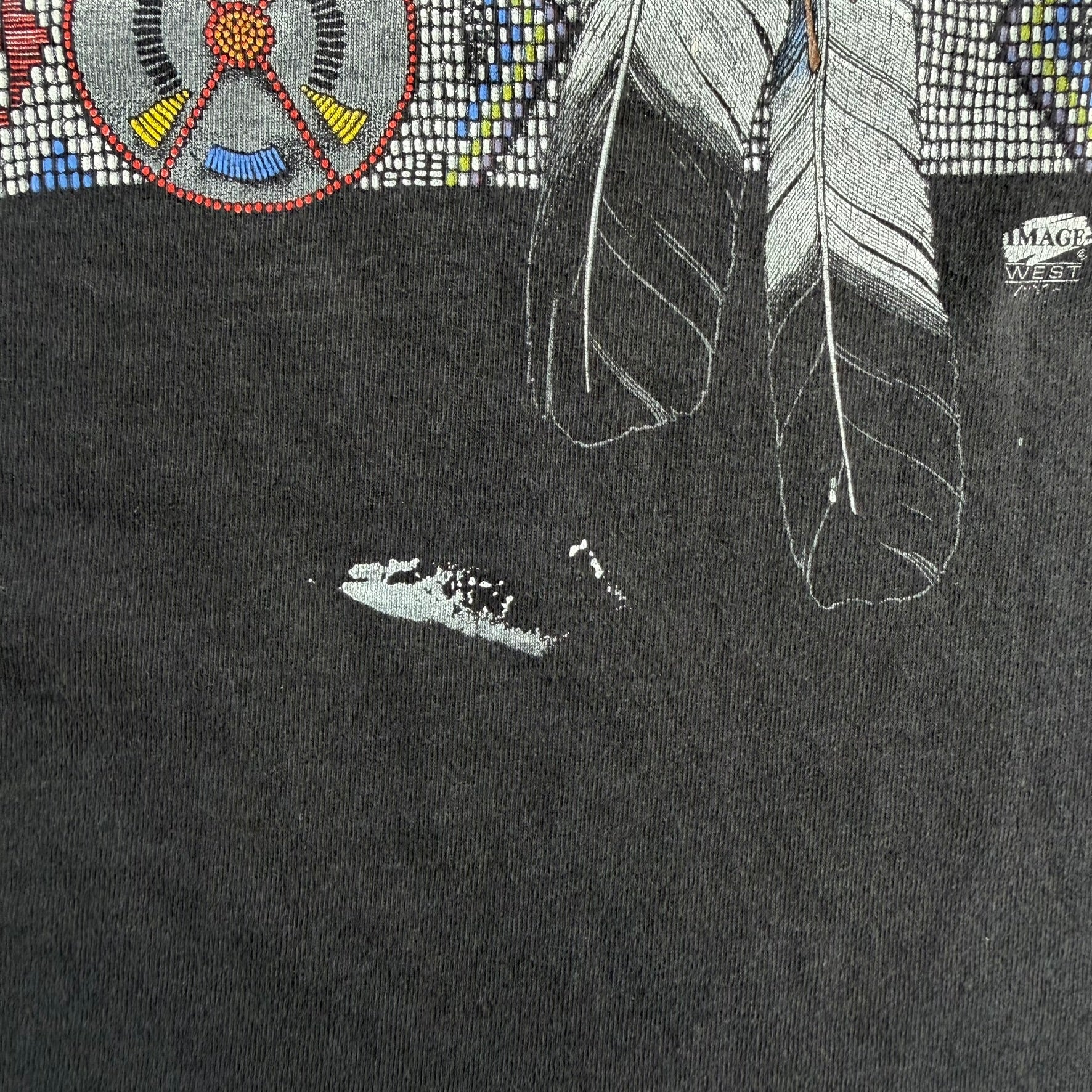 J- Vintage 90s Cherokee North Carolina Howling Wolf Graphic Made In USA Single Stitch Tee - XL