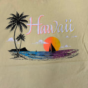 J- Vintage Hawaii Text & Graphic Made In USA Single Stitch Tee - XL