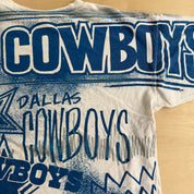 J- Vintage Dallas Cowboys NFL All Over Print Single Stitch Tee - L