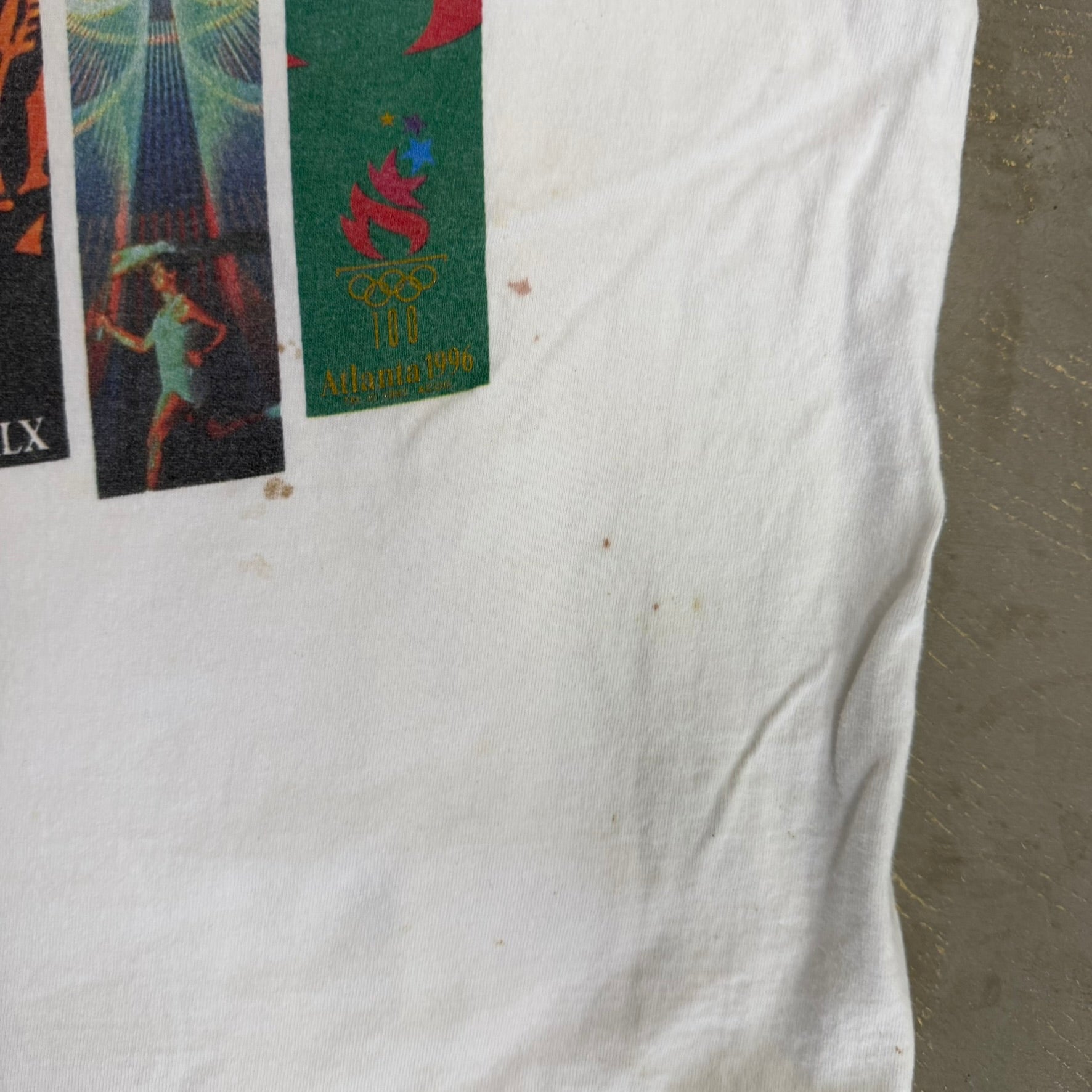 J- Vintage '96 Champion Atlanta Olympics Made In USA Single Stitch Tee - XL